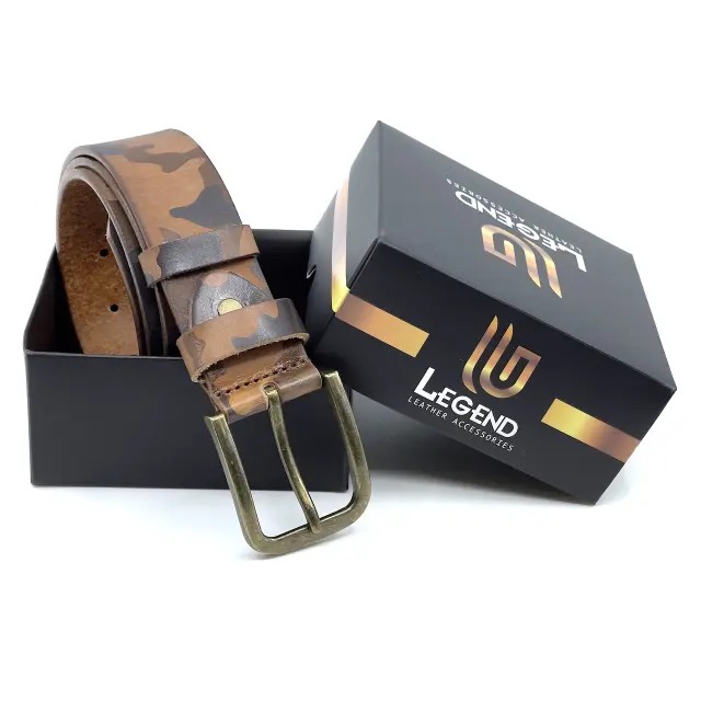 Camouflage Δερμάτινη Ζώνη Full Grain 4 cm 3