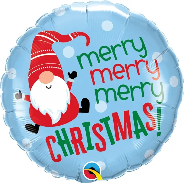 Μπαλόνι Φοιλ 18 Στρογγυλό Merry Christmas Νάνος Άγιος Βασίλης /46 εκ