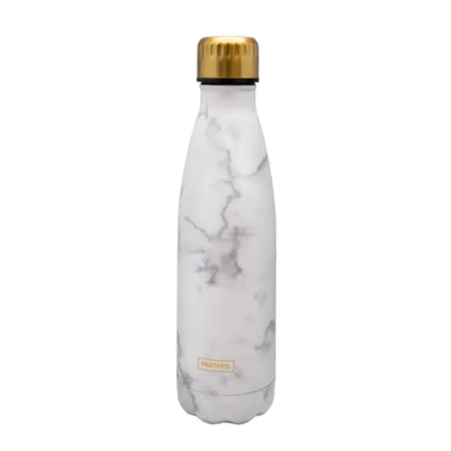 Nerthus Ανοξείδωτο μπουκάλι (θερμός) 500ml: White Marble