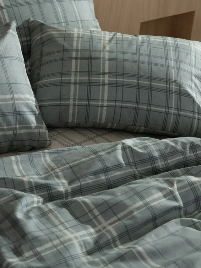Σετ Σεντόνια Cotton Feelings 2066 Aqua Μονό με λάστιχο(105x205+30) Sunshine 3