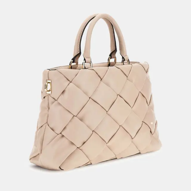 Tσάντα Χειρός Guess Zaina WG898606-STONE Μπεζ - Single Size 3