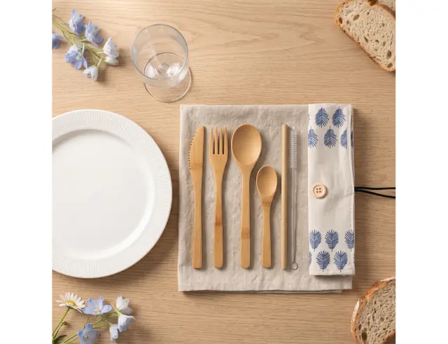 Σετ μαχαιροπίρουνα Bamboo Livoo MES134 χρώματος Wood MES134