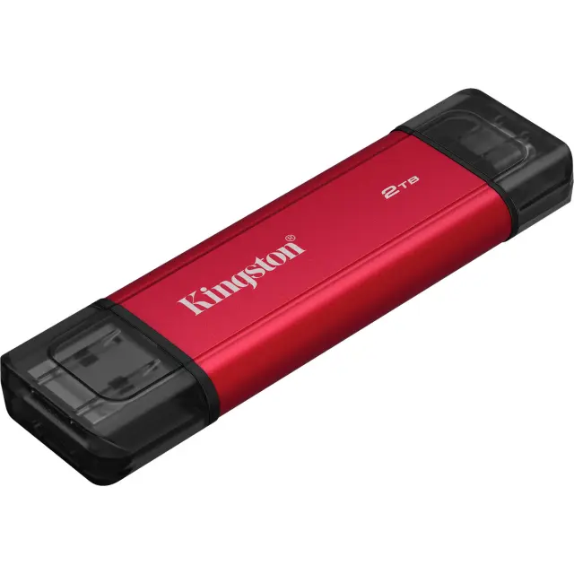 Kingston Dual Portable 2 TB, external SSD (red/black, USB-A- and USB-C)