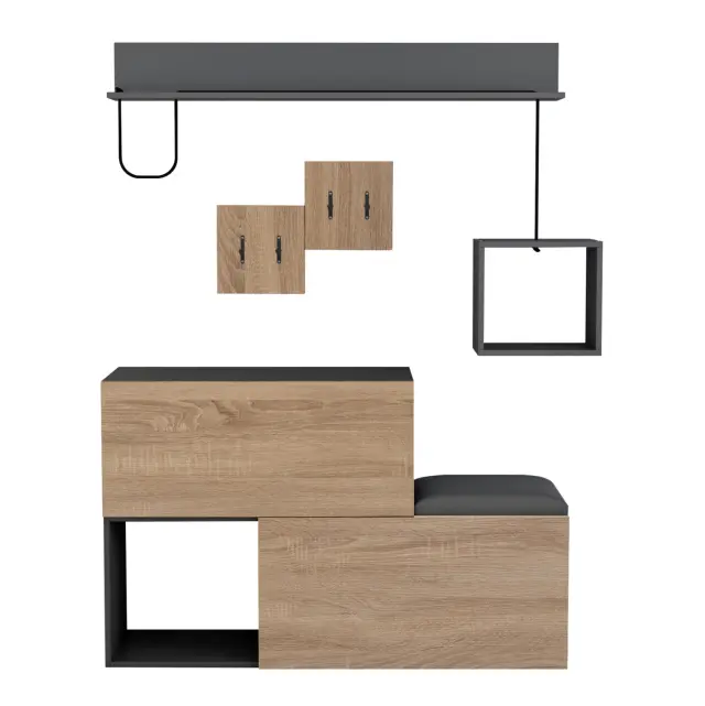 ΕΠΙΠΛΟ ΕΙΣΟΔΟΥ FB98957.11 ΜΕΛΑΜΙΝΗ ΣΕ SONAMA-ΓΚΡΙ 120x20x72Υ εκ. 3