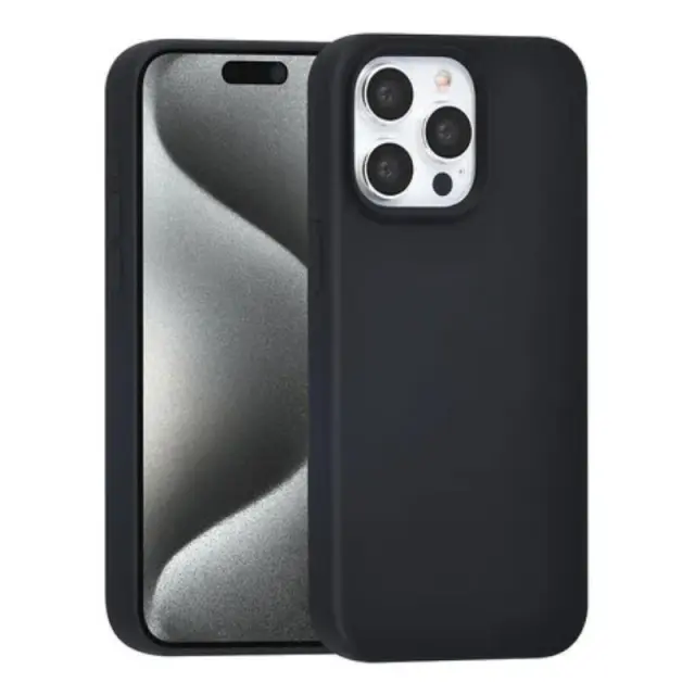 TUNIQ iPhone 15 Pro Back cover case - Premium Liquid silicone - Black