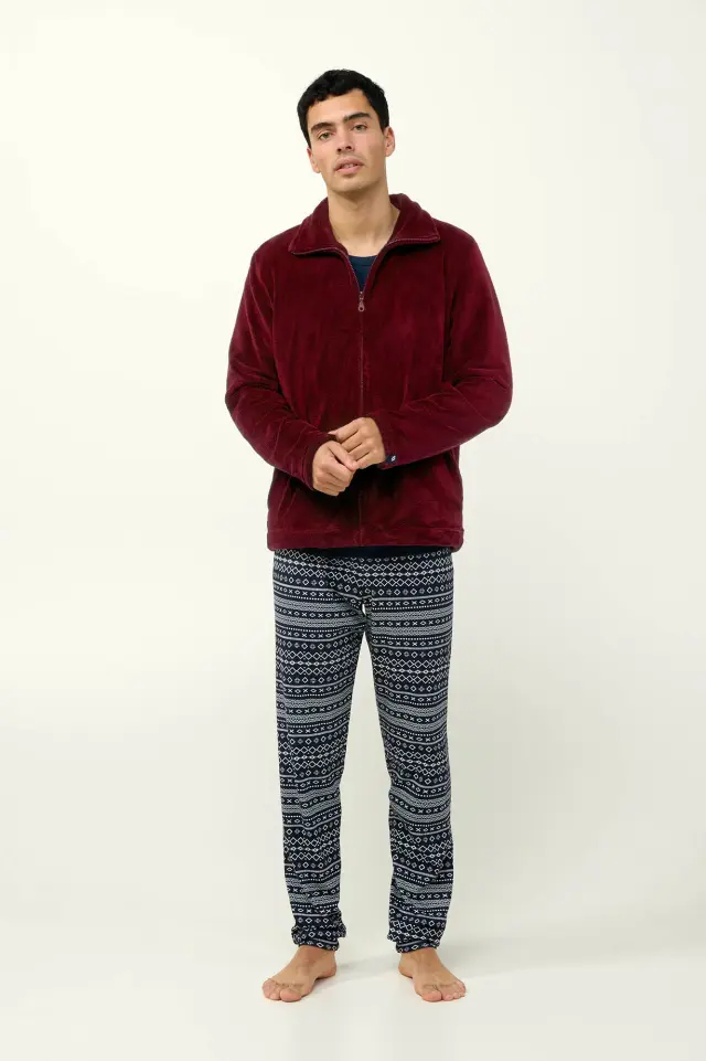 Ανδρικό Fleece Τζάκετ με Φερμουάρ Vamp 23694 RED PORTO 3