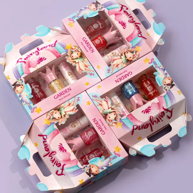 Garden Fairyland Box 3 Promo Set Nail Polish Glitter Blue Betty 1, Lip Oil Tutti Cherry Lily 1 & Lip Balm Strawberry Lily 2, 1 σετ 2
