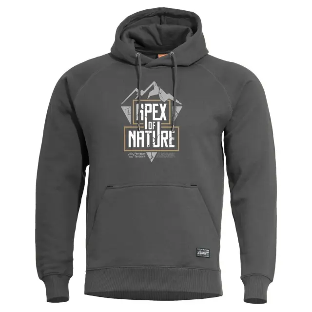 Pentagon “APEX OF NATURE” Hood Sweater-Μπλούζα Φούτερ για Καθημερινή Χρήση - 17-Cinder Grey-Σκούρο Γκρι