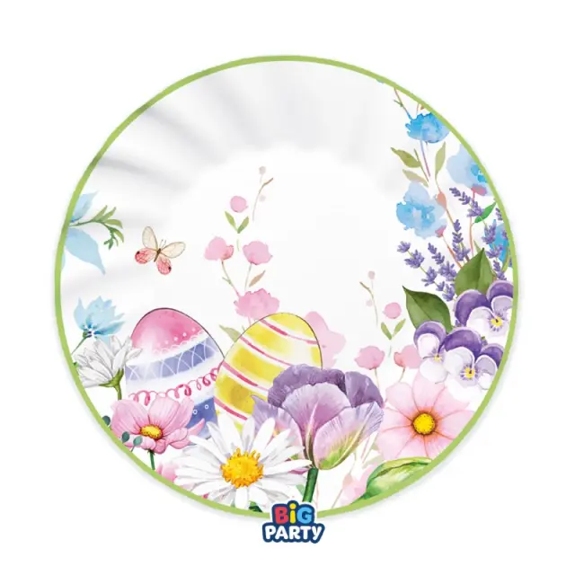 6 Πιάτα Χάρτινα Floral Easter / 20εκ