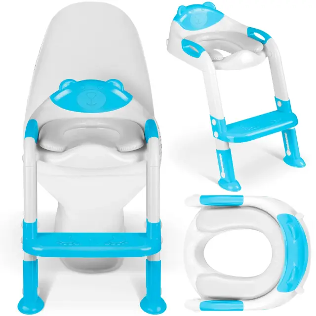 Ricokids Παιδικό βοηθητικό κάθισμα τουαλέτας με σκάλα Αρκουδάκι