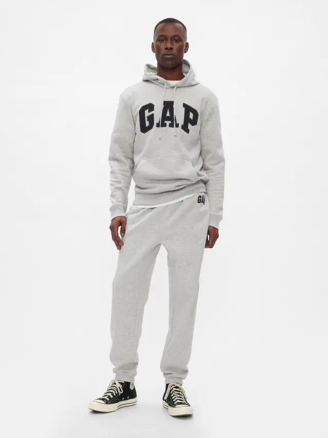 Γκρι Gap Logo Jogger Παντελόνι Φόρμα light heather gray