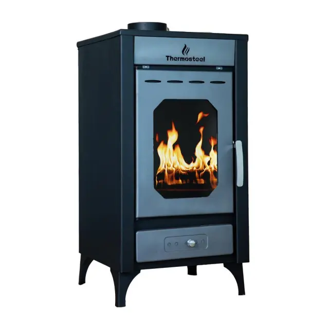 Thermosteel χαλύβδινη Θερμάστρα - Ξυλόσομπα Γκρί 14,5kw / X30
