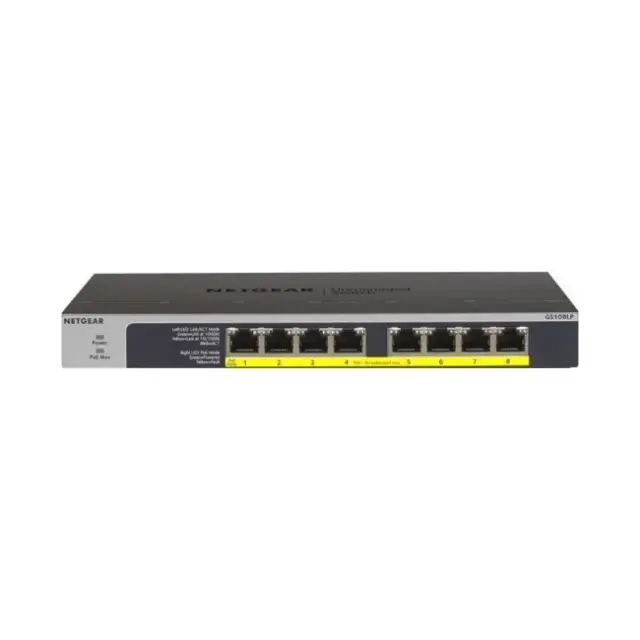 Netgear Unmanaged Switch L2 GS108LP 8-Port Gigabit Black (GS108LP-100EUS)