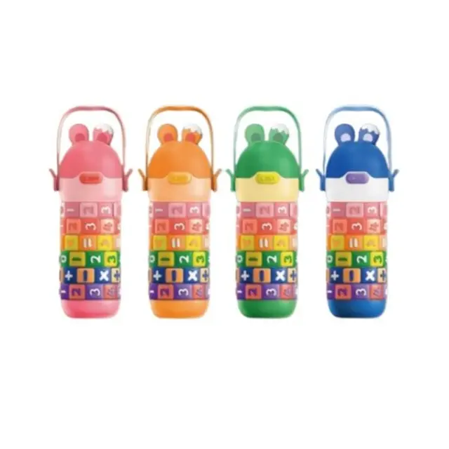 Παιδικός θερμός με πράξεις μαθηματικών 430ml BH18680 Ροζ/μπλε/κίτρινο/πορτοκαλί