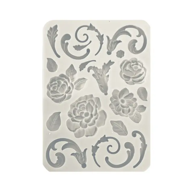 Καλούπι σιλικόνης A5, 15×21cm, Stamperia, Brocante Antiques, Flowers and decoration
