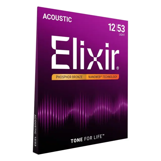 Elixir 16052 Nanoweb Phosphor Bronze Light Χορδές Ακουστικής Κιθάρας 12-53