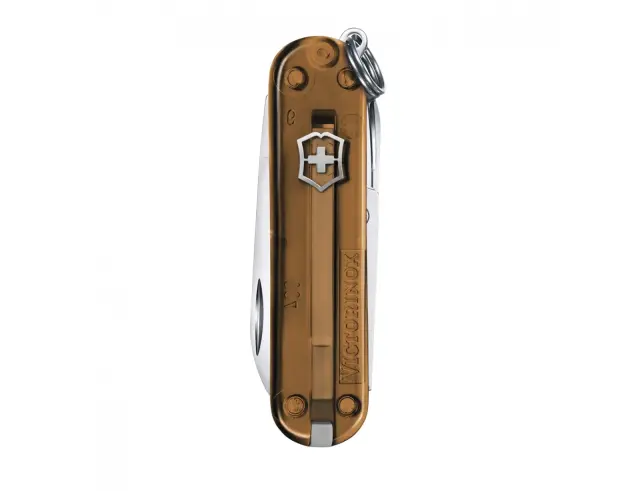 Ελβετικός Σουγιάς Victorinox Classic SD Transparent με 7 λειτουργίες και μήκος 5.8cm - Chocolate Fudge0.6223.T55G 2