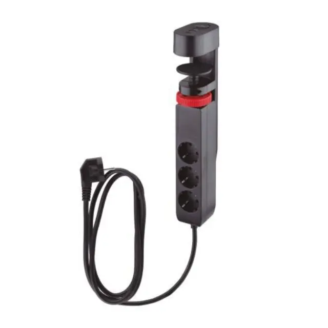 Πολύπριζο GSC 3 Θέσεων με Κουμπί On/Off, Θύρες 2xUSB A, 1xUSB C & Καλώδιο 1.4m (3 x 1.5mm) Μαύρο N67557