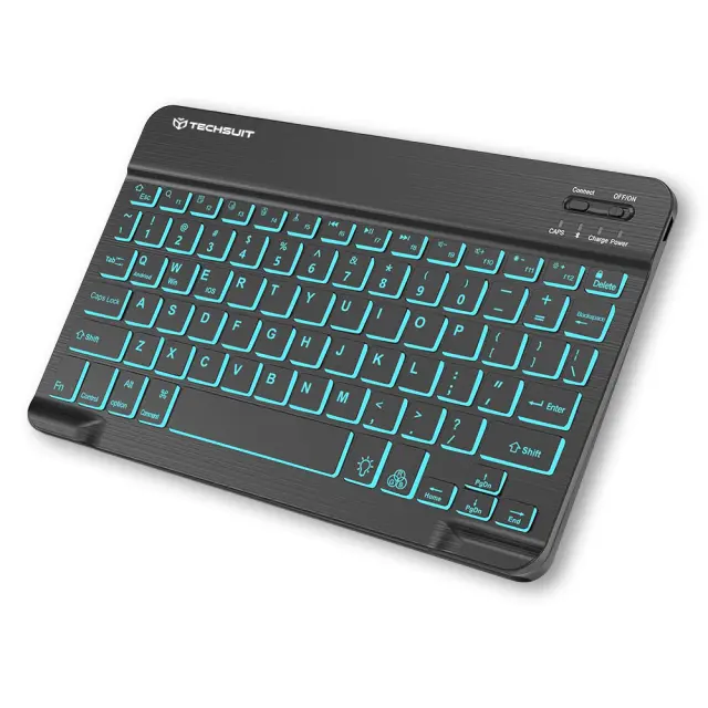 Techsuit AirKeys WK1 Ασύρματο Bluetooth Πληκτρολόγιο για Android / iOS / Windows με RGB Φωτισμό & USB-C Μαύρο