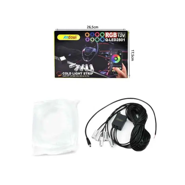 Andowl Διακοσμητικός Φωτισμός Αυτοκινήτου LED Q-LED2801 - Car Decorative Lighting with Color Control 0751056 2