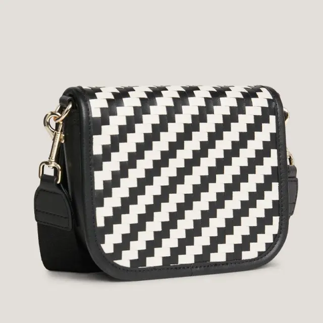 Tommy Hilfiger - Γυναικεία Τσάντα Χειρός Th City Crossover Woven AW0AW16077-0GJ Μαύρο 3