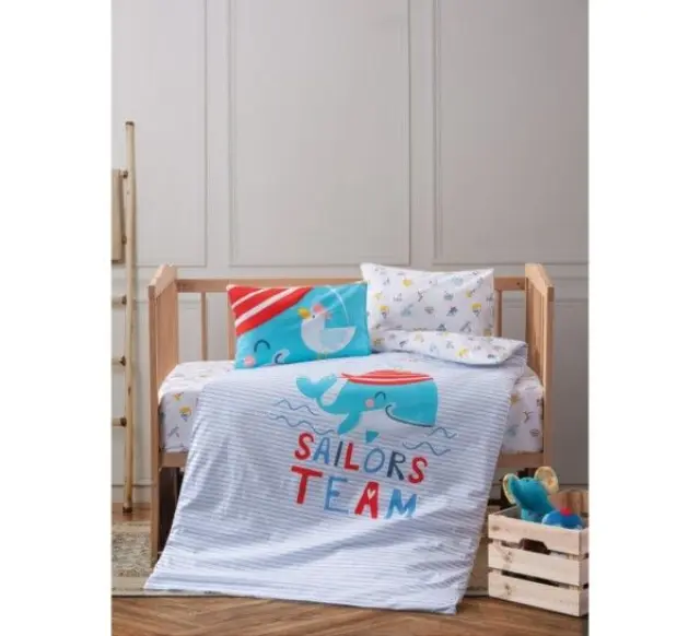 Cotton Box Παπλωματοθήκη 60*120 Σετ 4τ. Sailor Blue 8680108058688