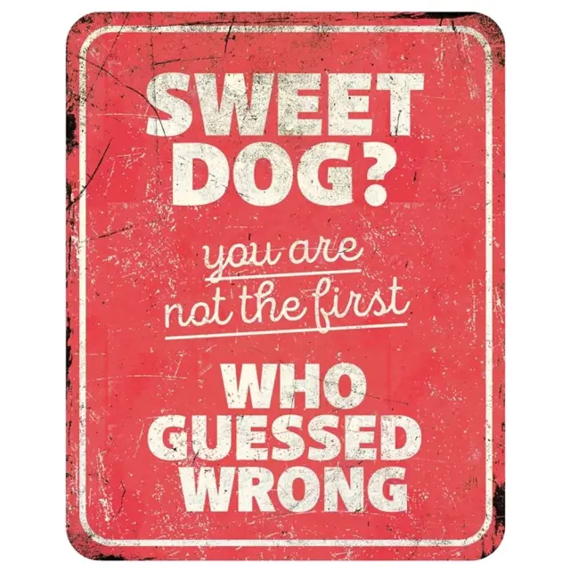 D&D Προειδοποιητική Πινακίδα Sweet Dog Αγγλικό Κόκκινο 25x20x0.3cm