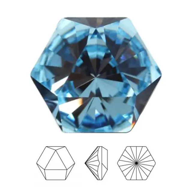 Swarovski 4699 Kaleidoscope Hexagon Fancy Stone Aquamarine 9.4x10.8mm - 2τεμ