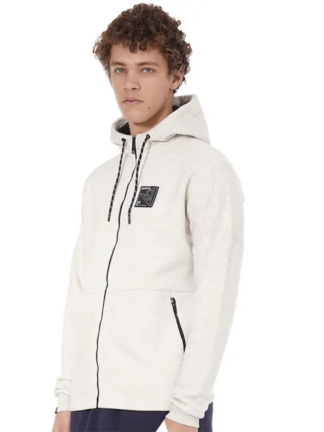 VFL ZIPPER HOODIE 22055-OATMagnetic North Ανδρική Φούτερ Ζακέτα με Κουκούλα και Τσέπες Oat Melange - M 3