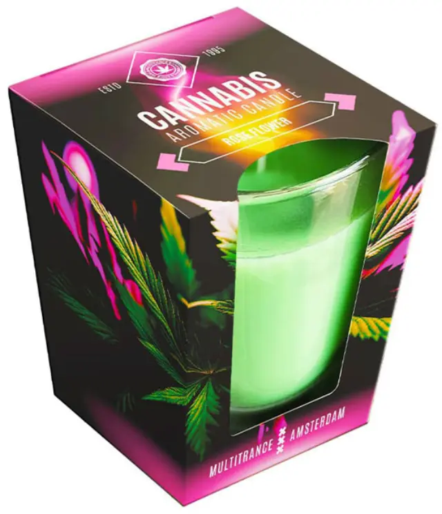 Cannabis Αρωματικό Κερί Scented Candle 20 ωρών - Rose Flower 230gr