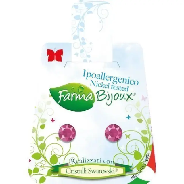 Farma Bijoux Υποαλλεργικά Παιδικά Σκουλαρίκια Καρφωτά με Πέτρες Ροζ 1 Ζευγάρι