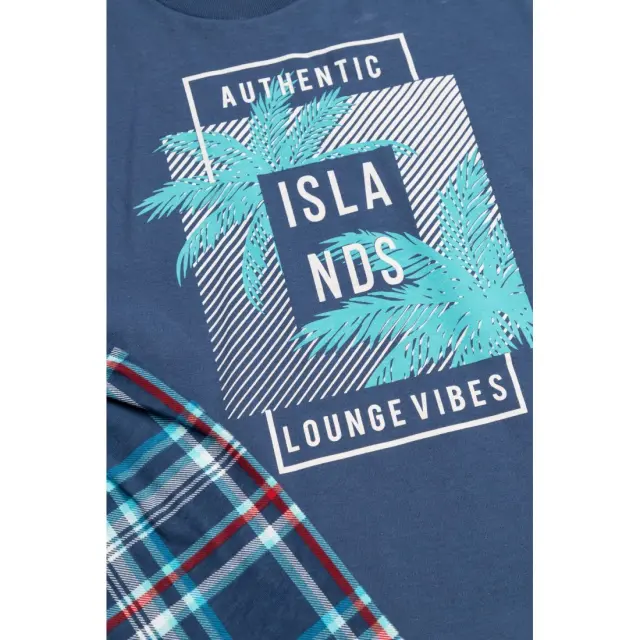 Πυτζάμα Παιδική Καλοκαιρινή Minerva Islands Μπλε Ραφ No8 61947-107 3