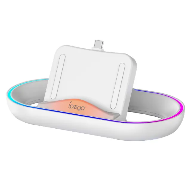 iPega P5P02 Charger Dock with RGB for Playstation Portal Remote Player White 2