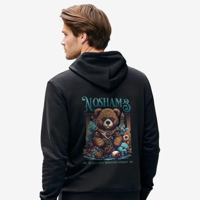 Φούτερ Noshame® Μαύρο με τύπωμα Teddy - 512535 - XXL