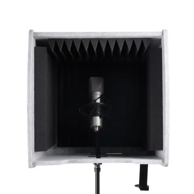 DNA STUDIO BOX acoustic isolation booth, portable foldable studio screen microphone filter soundproofing cover mounting sleeve 5/8" microphone stand adapter 3