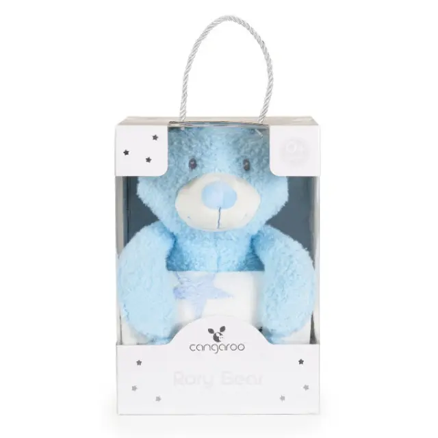 Cangaroo Βρεφική κουβέρτα 90/75 cm με λούτρινο παιχνίδι Rory Bear μπλε 3800146271695 2