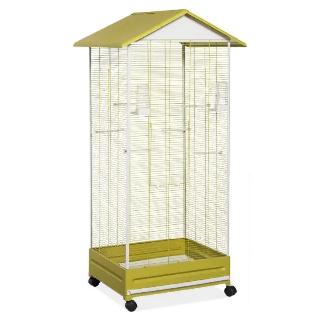 Voltrega Κλούβα Πουλιών Πράσινο Olive Λευκό 79x67,5x167cm
