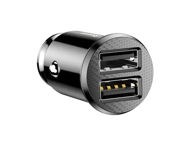 Baseus Φορτιστής Αυτοκινήτου Μαύρος Grain Car Charger 3.1A Γρήγορης Φόρτισης με Θύρες: 2xUSB (CCALL-ML01)