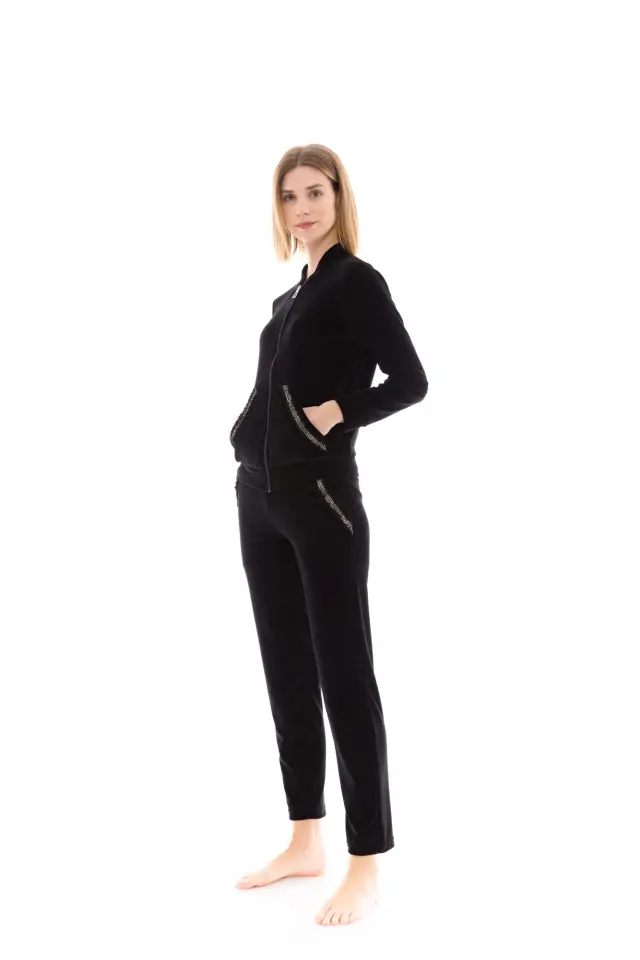 W1467 - Black - TRUCKSUIT VELVET DETAIL - S 3