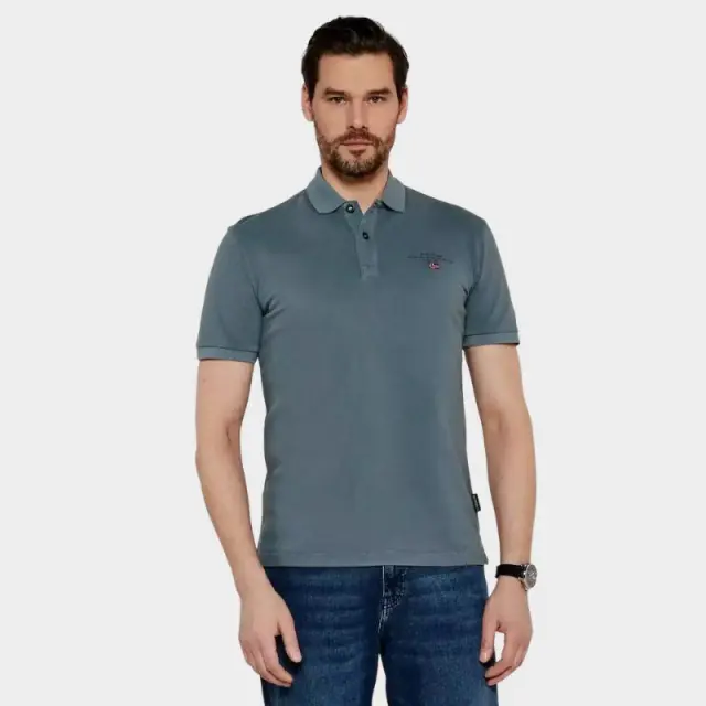 T-shirt Napapijri NP0A4GDL-G1Y Γκρι/Πετρολ - S