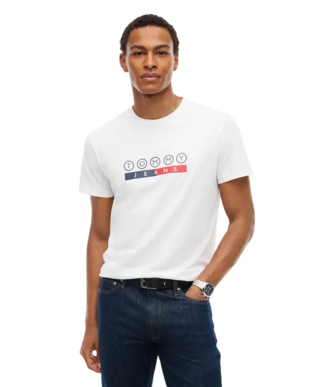Tommy Hilfiger - Ανδρικό T-shirt Dna Play Slim Fit DM0DM23715-YBL Λευκό 2