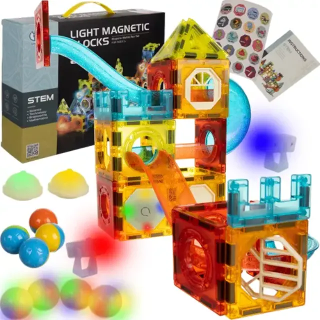 Kruzzel Μαγνητικό Παιχνίδι Κατασκευών Magnetic Blocks 77τμχ