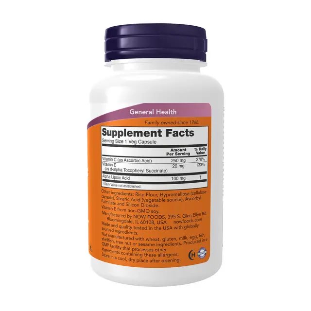 Now Foods Alpha Lipoic Acid 100 mg 120 Veg Capsules 2