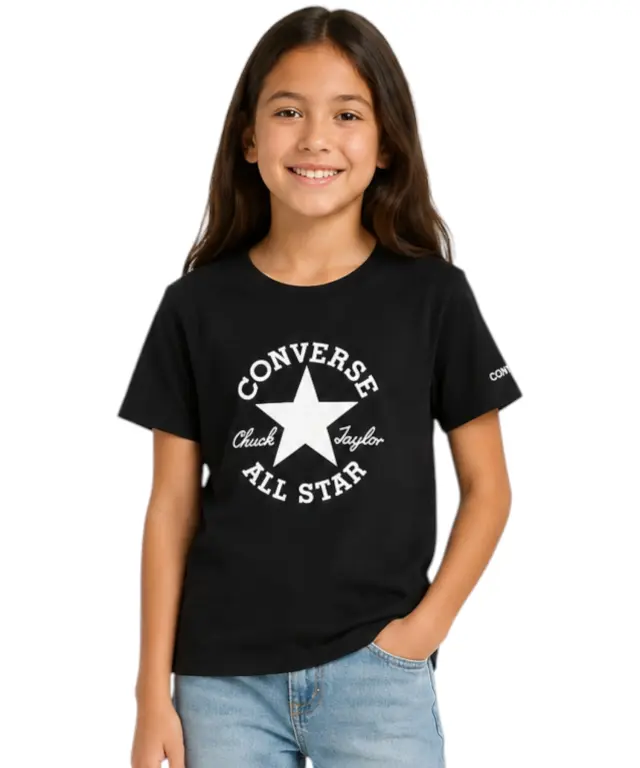 Converse - Παιδική Μπλούζα T-Shirt για Κορίτσια 4CH526-023 Μαύρο - 8 ετών