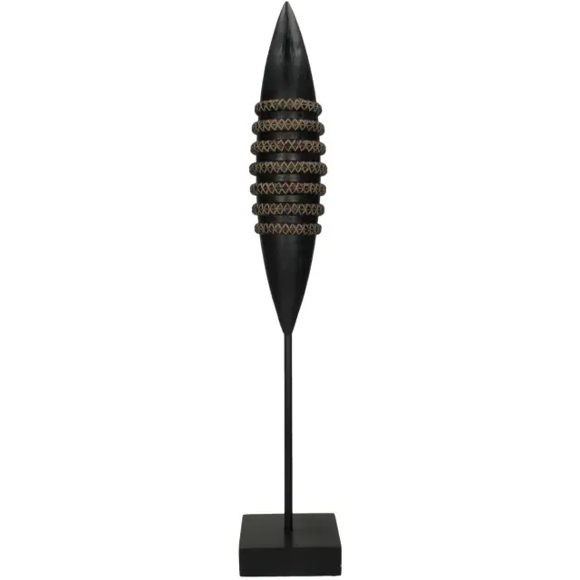 Διακοσμητικό Tribal Μαύρο Polyresin 10x10x55cm