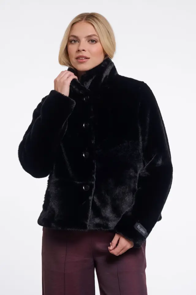 RINO & PELLE “VIE” FAUX FUR JACKET (VIE-7002611-BLACK) - 42