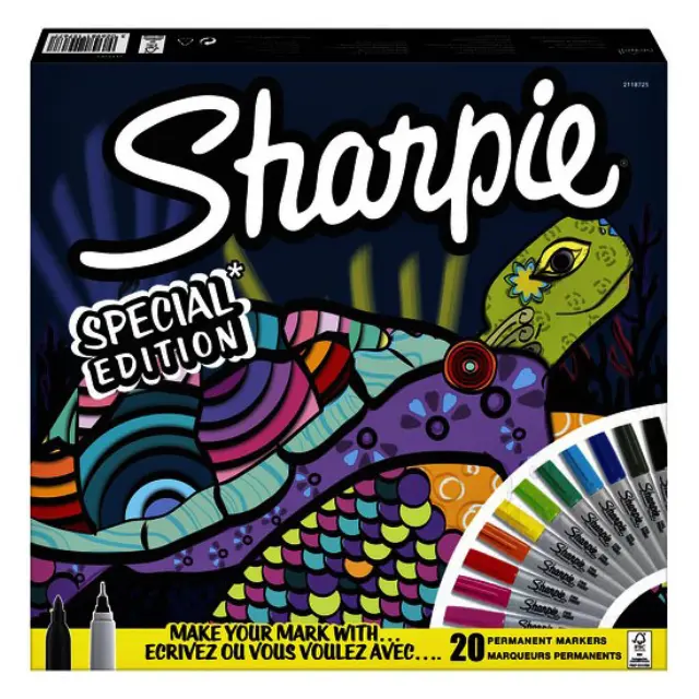 Σετ 20 Μαρκαδόροι Sharpie 14 Τεμ Fine + 6 Τεμ Ultrafine, Turtle Edition