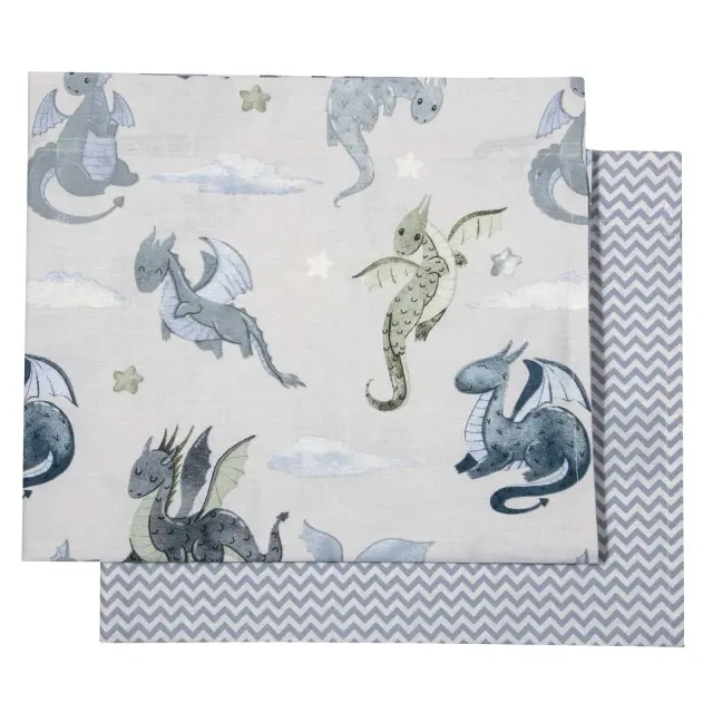 Σετ 2Τεμ Σεντόνια 70x120 Λίκνου Baby Greenwich Polo Club Essential 8863 Beige-Blue 100% βαμβακερό
