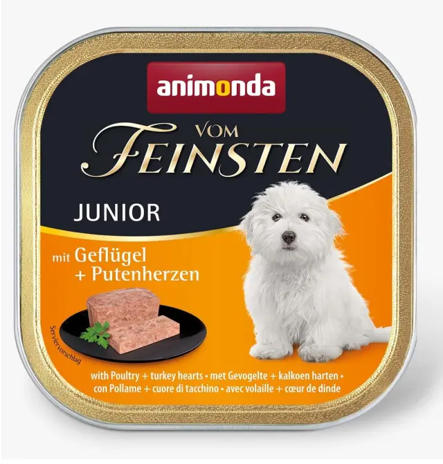 ANIMONDA Vom Feinsten Junior Poultry and turkey heart - wet dog food - 150g