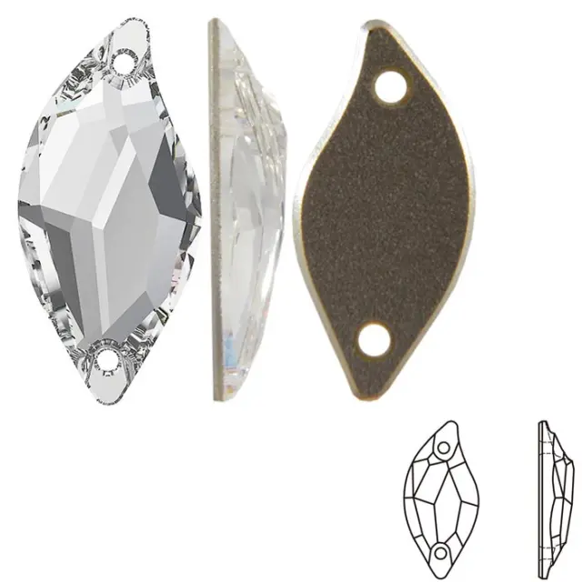 Swarovski 3254 Diamond Leaf Sew-on Stone Crystal 30x14mm - 1τεμ